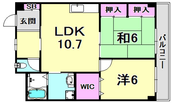 エクセラージュ夙川の物件間取画像